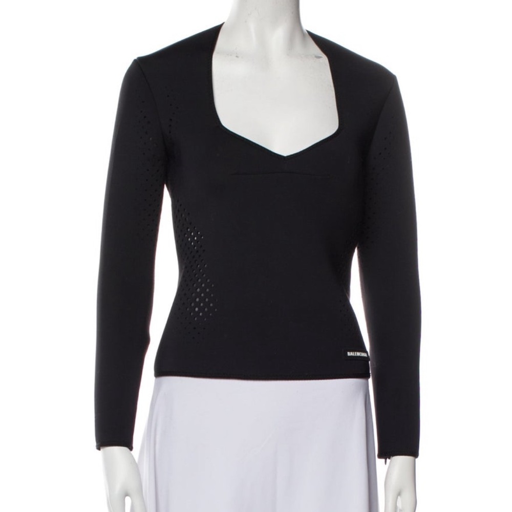 Balenciaga Black Long Sleeve Top